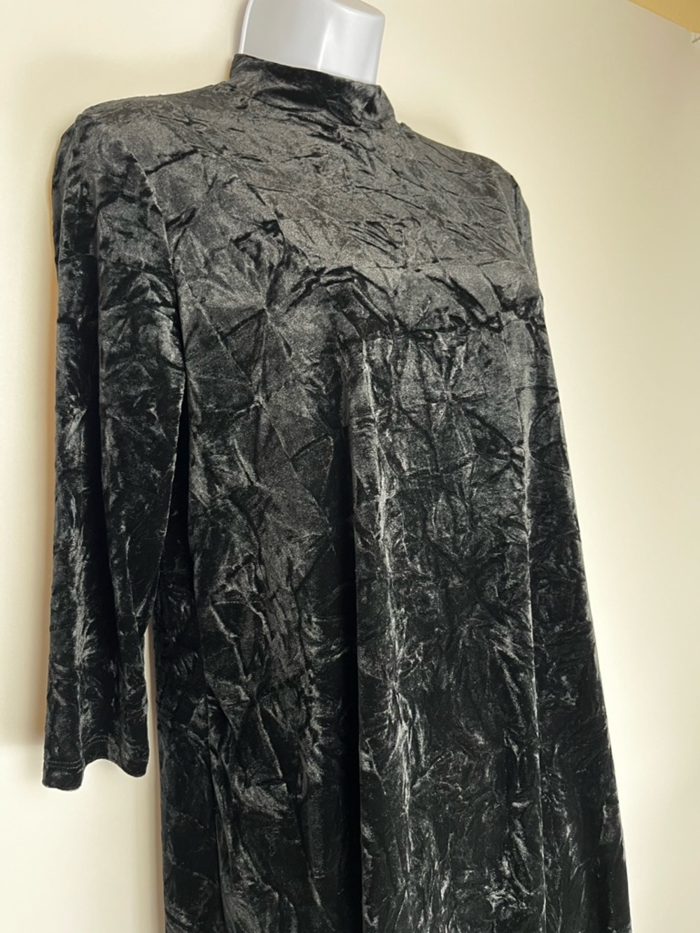 Simply Vera Vera Wang Black Crushed Velvet Whimsigoth Witchy Grunge Dress